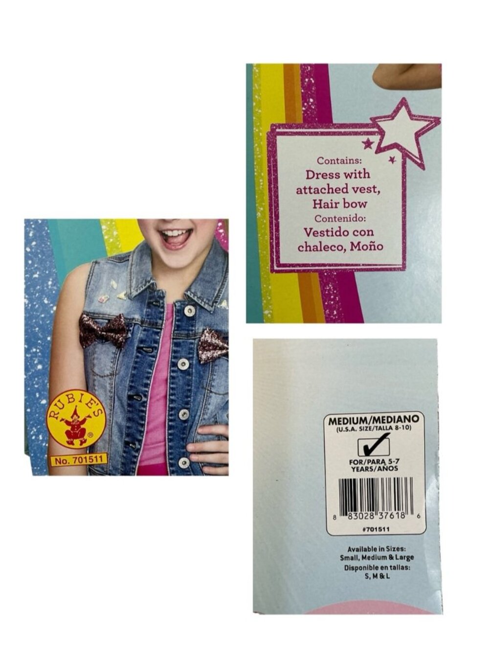 JoJo Siwa Boomerang Music Video Costume Nickelodeon Rubies Girls Medium (8-10) - Picture 7 of 12